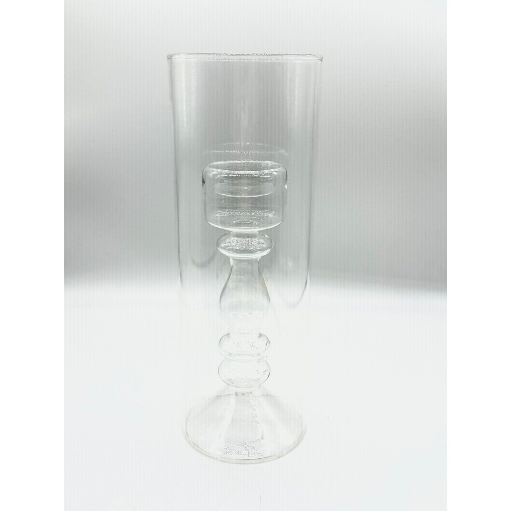 Hand Blown Glass Tea Light Votive Candle Holder Hurricane Style